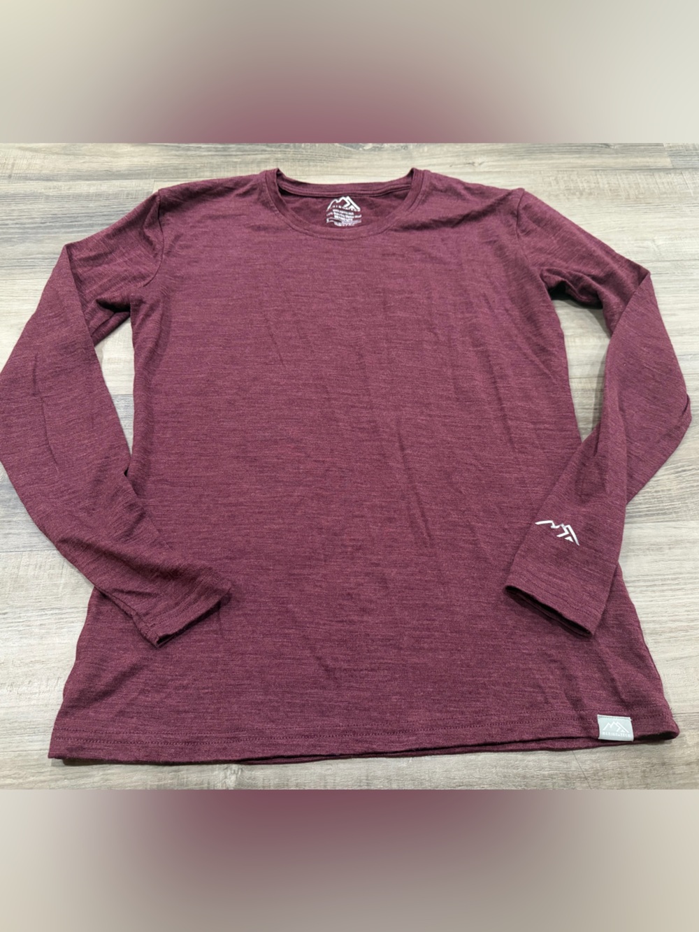 Merino Tech 100% Merino Wool Base Layer Crew Neck Long Sleeve Top